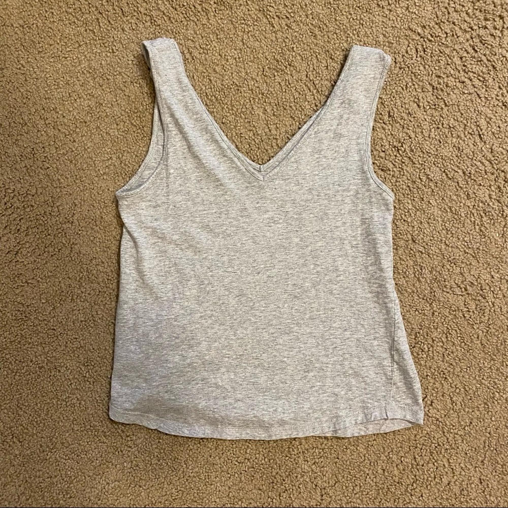 PAIGE Rylen V Neck Tank Heather Gray Size XS - Picture 4 of 4